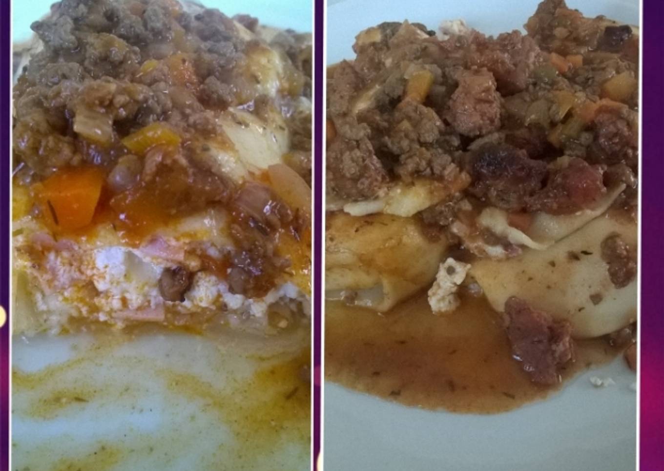 Canelones rellenos con salsa tipo boloñesa, espectaculares!
