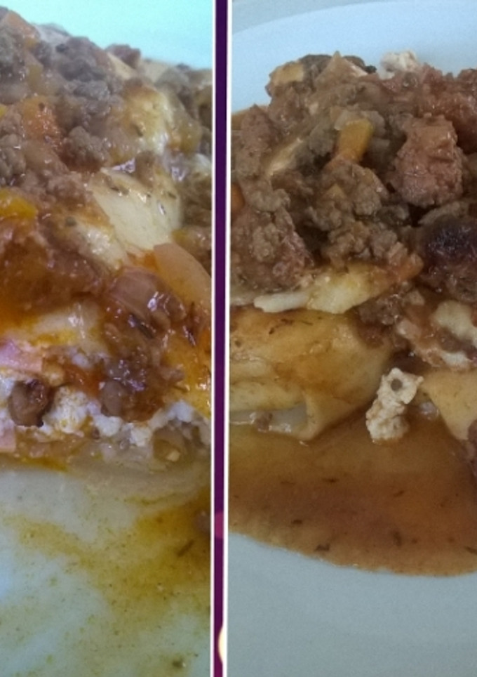 Una foto de Canelones rellenos con salsa tipo boloñesa, espectaculares!