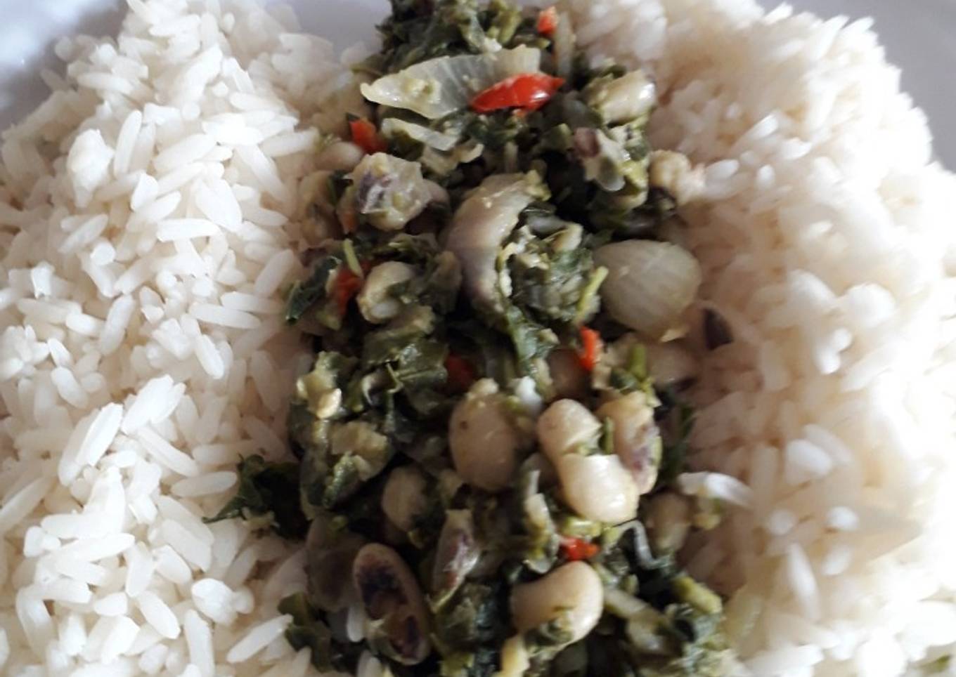 White rice n beans source