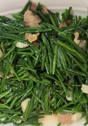 五花肉炒水蓮 的食譜成品照片