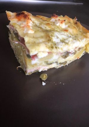 Foto di Pasticcio di patate, fagiolini, cotto al profumo di pesto