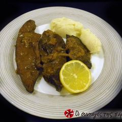 A picture of Liver with red wine.