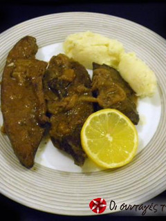 A picture of Liver with red wine.