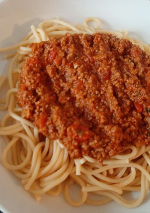 A picture of Spaghetti Bolognese.
