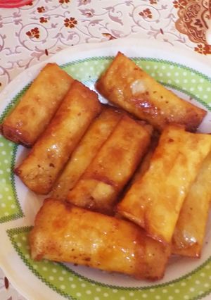صورة لوصفة زنود الست بالقشطه او لفائف القشطه 😋