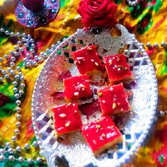 A picture of Glazed kesar sandesh.