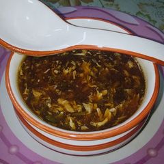 A picture of Chicken manchow soup.