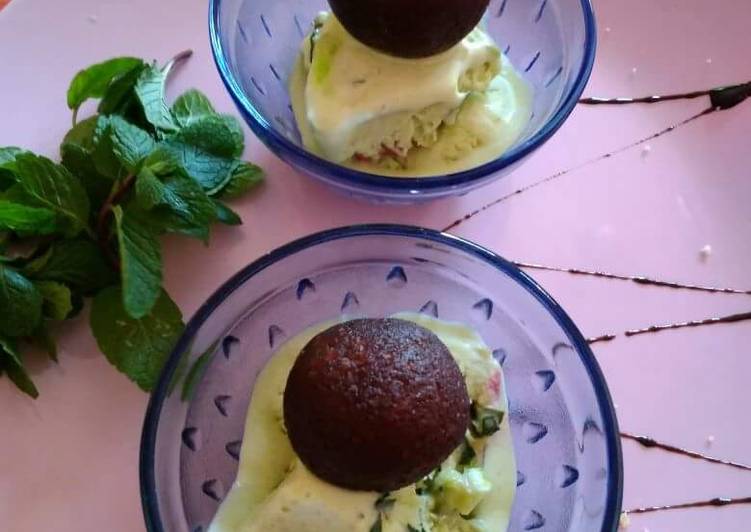 Recipe: Delicious Thandie ice cream with chocolate stuff gulab jamun