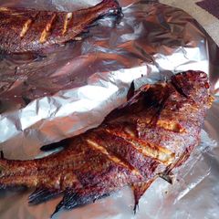 A picture of Oven grilled croaker fish.