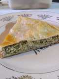 Tarta de jamón, espinacas, coliflor y ricota