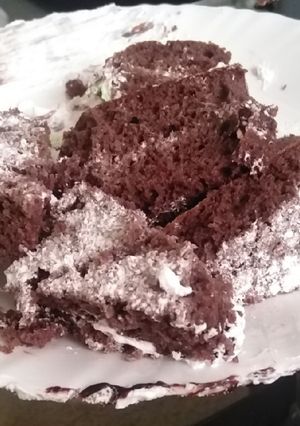A picture of Black forest cake.