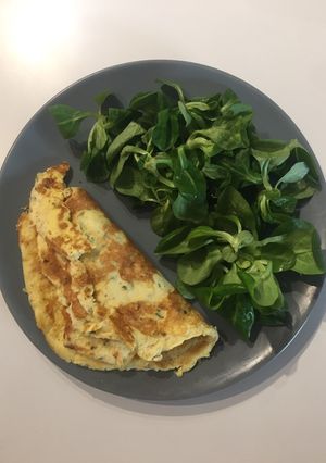Une photo de Omelette à la crème fraîche et au gruyère