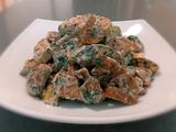 Салат с кабачками и шампиньонами запеченными в духовке