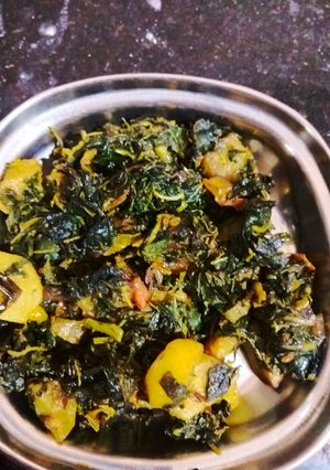 A picture of Chaulai (amaranths) saag.