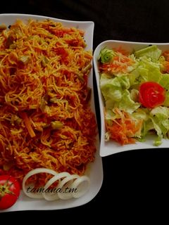 عکسی از دستور دمی ماکارانی با لوبیا سبز