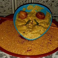 Malai kofta with white gravy curry A picture of Malai kofta with white gravy curry.