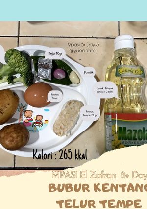 Foto resep Mpasi 8+ Day 3 : Bubur Kentang Telur Tempe