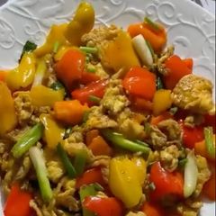 A picture of Eggs and Pepper Stir Fry.