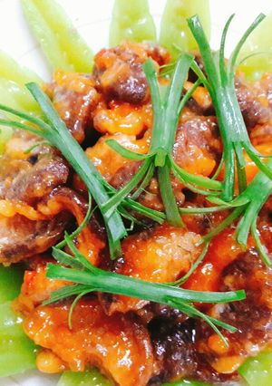 Hình của món Nấm đông cô xào chua ngọt.