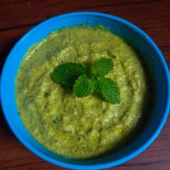 A picture of Desi  Hot and Sour Green chutney.