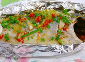 Hình của món Cá Cam Nướng Giấy Bạc.