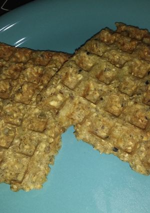 Una foto de Wafles de avena y semillas