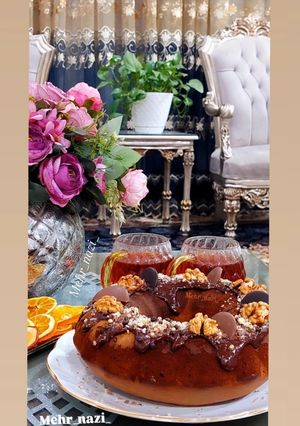 عکسی از دستور کیک اسفنجی شکلاتی با رویه شکلاتی خونگی🍫🍫