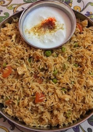 A picture of Paneer pulao recipe | How to make paneer peas pulao.