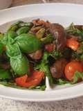 My Ginger & Garlic Buttered Mushrooms, Asparagus Veg