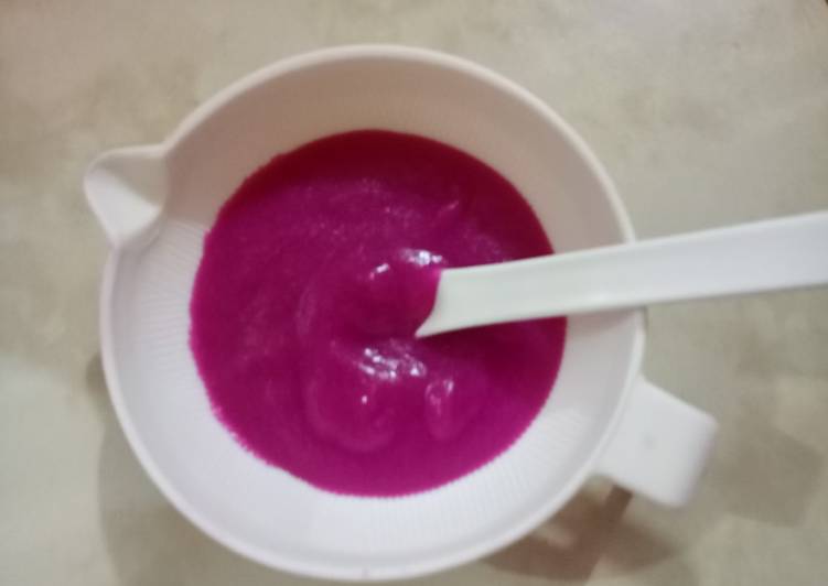 Rahasia Memasak Bubur buah naga MPASI 7+ yang Gurih