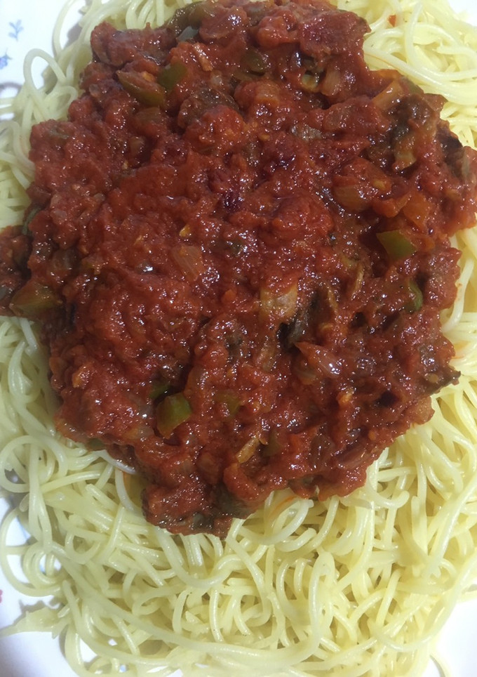 عکسی از دستور اسپاگتی با سس (بدون گوشت)