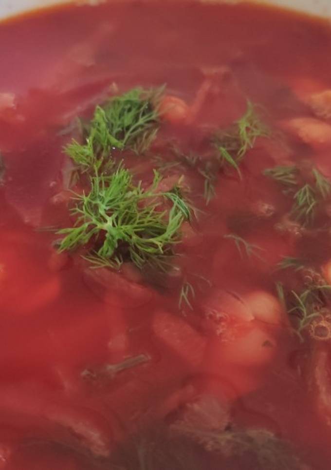 Борщ з квасолею і курячим філе. Готуємо швидко