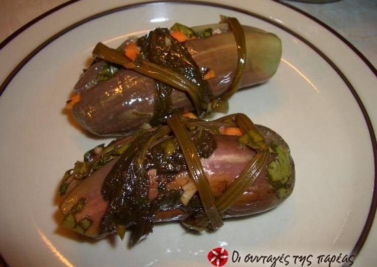 Pickled baby eggplants