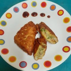 A picture of An After School Snack --- Spicy Chilli - Garlic Bread Pakoda Bash For Kids Of All Ages.