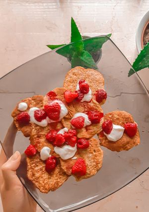 Egészséges amerikai palacsinta (cukor, glutén és laktózmentes) recept fotója