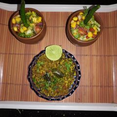 A picture of Dry matki sprouts and corn salad.