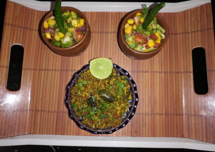 Dry matki sprouts and corn salad