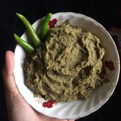 A picture of Pumpkin & Raw banana peel Bharta.