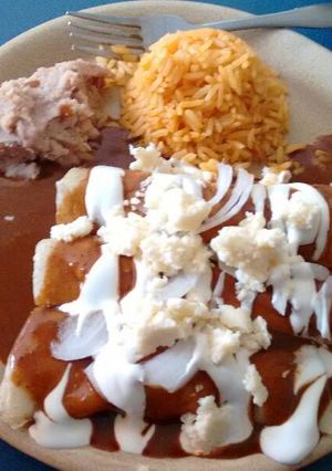 Una foto de Enchiladas de mole. ॐ