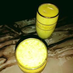 Mango Milk shake with dryfruits A picture of Mango Milk shake with dryfruits.