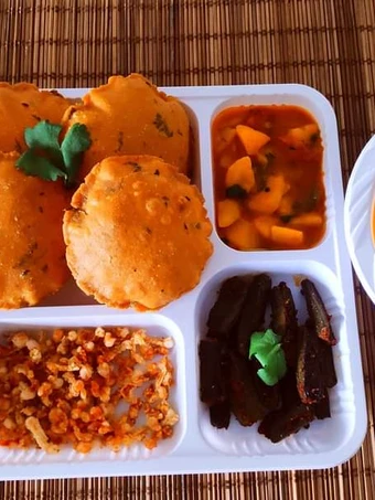 How To Make Aam Rass - Methi Masala Puri Rasewale Aloo Sabji, Stuffed Bhindi Masala, Fries and Pickle 😋 which So Delicious