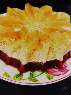 Foto resep Puding lumut gula merah lapis coklat