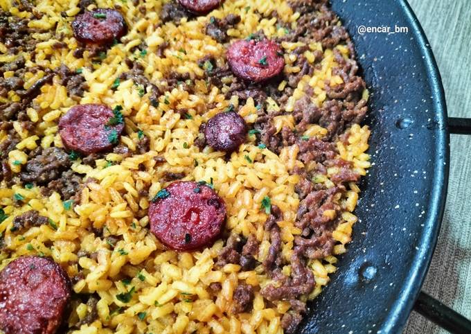 Arroz con picada de vacuno y chorizo ahumado Receta de Encar- Cookpad