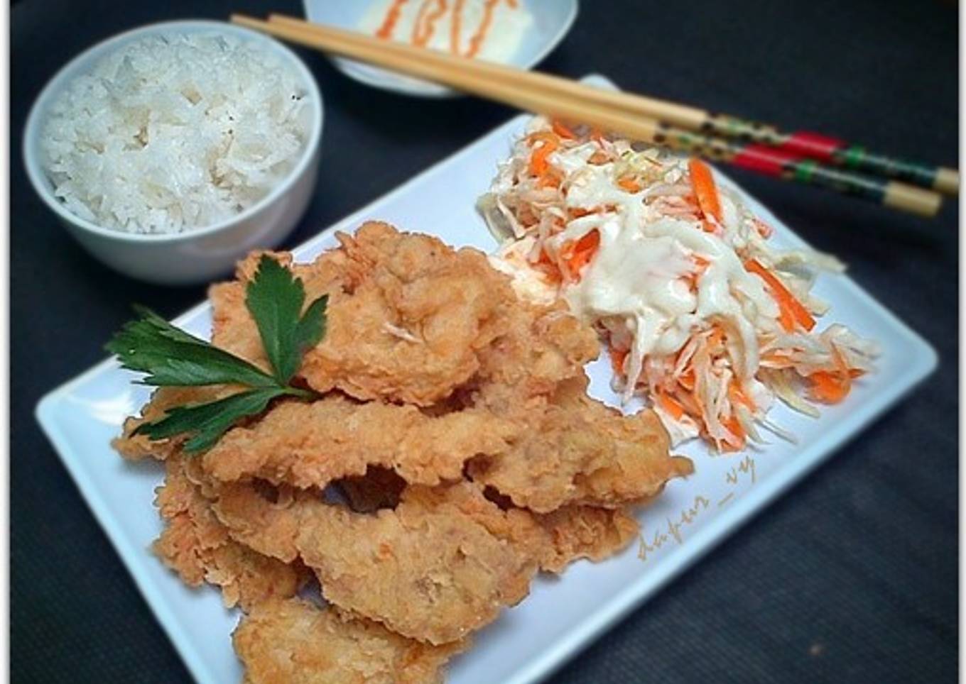 Crispy Chicken Bites with salad mayonnaise ala hokben (#pr_ayam) - resep kuliner nusantara