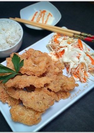 Foto resep Crispy Chicken Bites with salad mayonnaise ala hokben (#pr_ayam)