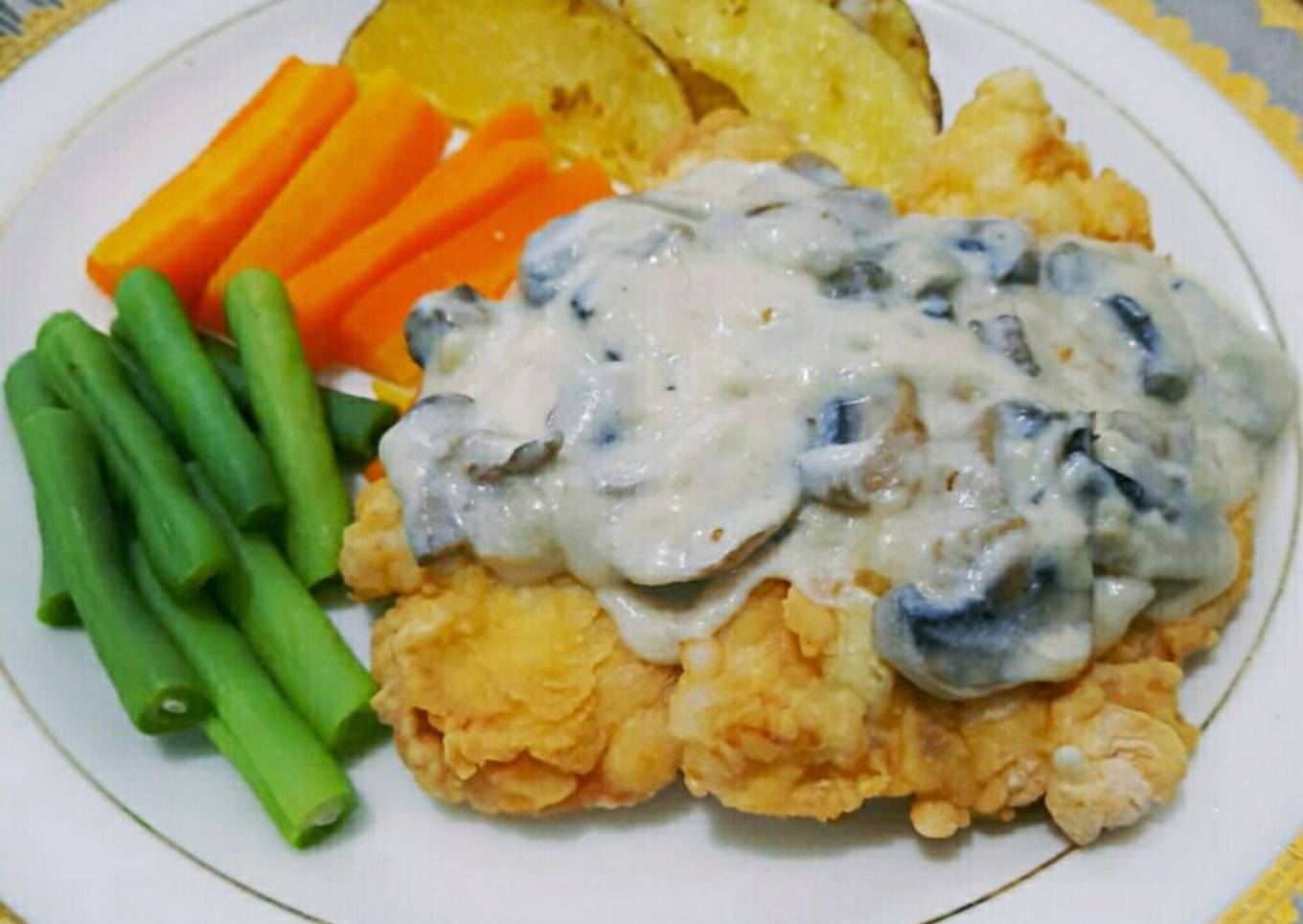 Chicken Steak with Mushroom Sauce