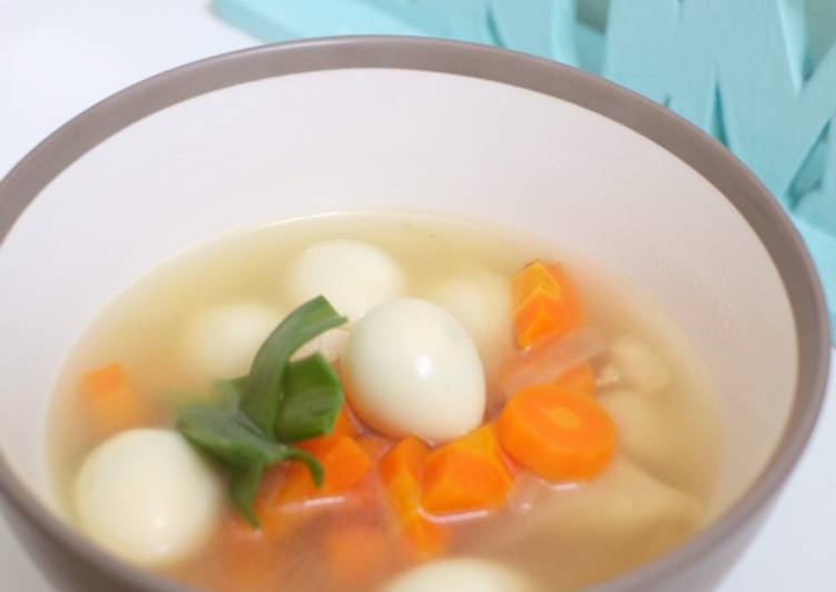 Resep Menu Anak - Sup Ayam Wortel dengan Telur Puyuh Penambah berat badan Anti Gagal