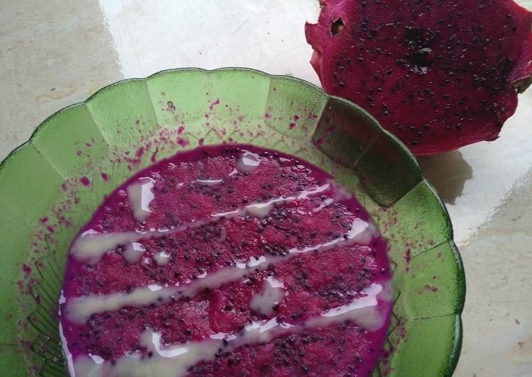 Resep Ice krim buah naga 3 bahan, Lezat Sekali