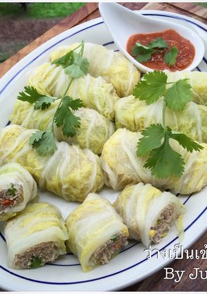 รูปของ ผักกาดขาว ม้วนหมูบดทรงเครื่อง