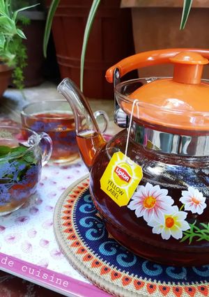Une photo de Infusion thé noir gingembre menthe 🫖